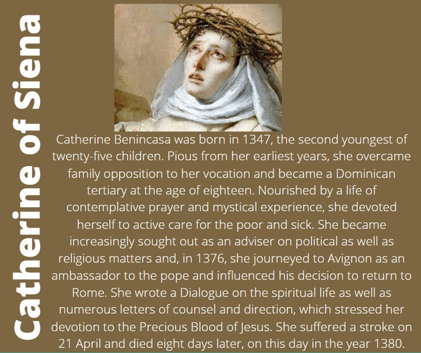 Catherine of Siena, teacher of the faith, 1380