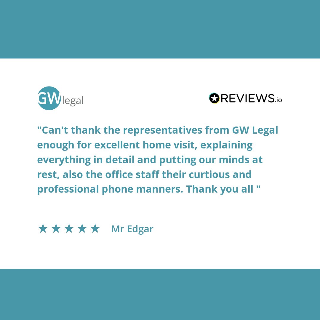 We love when our #clients provide some #MondayMotivation with glowing #reviews about our #legalservices ❤️💙

To learn more about our #equityrelease services, that includes a unique #solicitor home visit, please visit our website 🏡🤝➡️ ow.ly/3M0x50RoUQF

#Feedback #Review