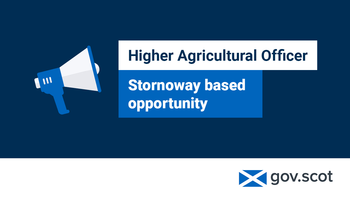 Do you have practical experience working in #LandManagement or #Agriculture? Our Rural Payments and Inspections Division are looking for a Higher Agricultural Officer at our #Stornoway Office on the #IsleOfLewis. Learn more: ow.ly/2RRI50RjJlu #RuralJobs