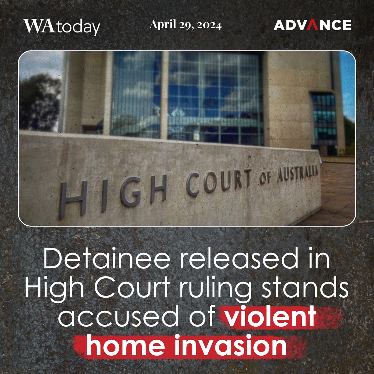 Another one. This time police have accused a man set free from immigration detention of the violent home robbery of an elderly Perth couple. He was just one of the 149 violent criminals released last year after a controversial High Court decision. This is all on Anthony…