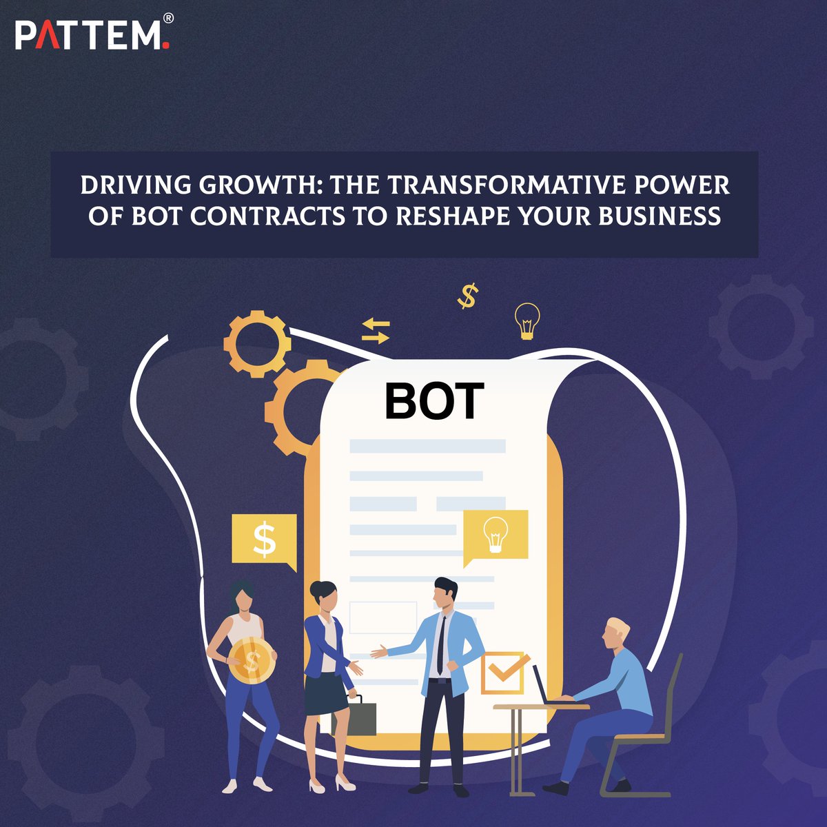 Transform your business with BOT, #BuildOperateTransfer Contracts. Understand its mechanisms and benefits to reshape your business.
Discover more at, pattemdigital.com/insight/bot-co…

#botcontracts #buildoperatetransfercontracts  #publicprivatepartnership #innovation #development