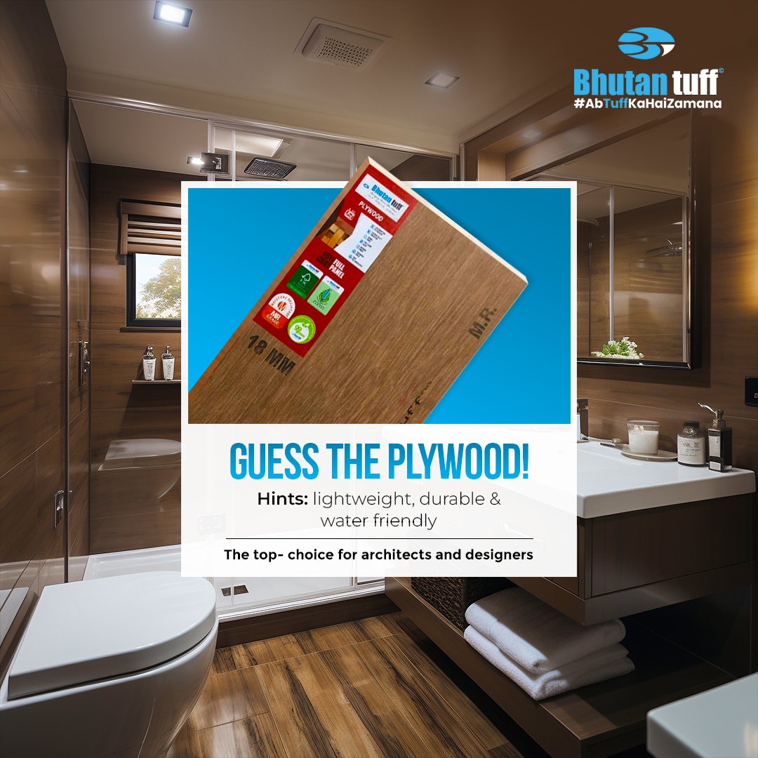 Can you guess the plywood? It's lightweight, durable, and water-friendly. Share your guesses in the comments below. Let's see who can crack the code.
#abtuffkahaizamana #tuffply #plywoodcompany #quiz #engagementpost #guess #mrplywood #waterfriendly