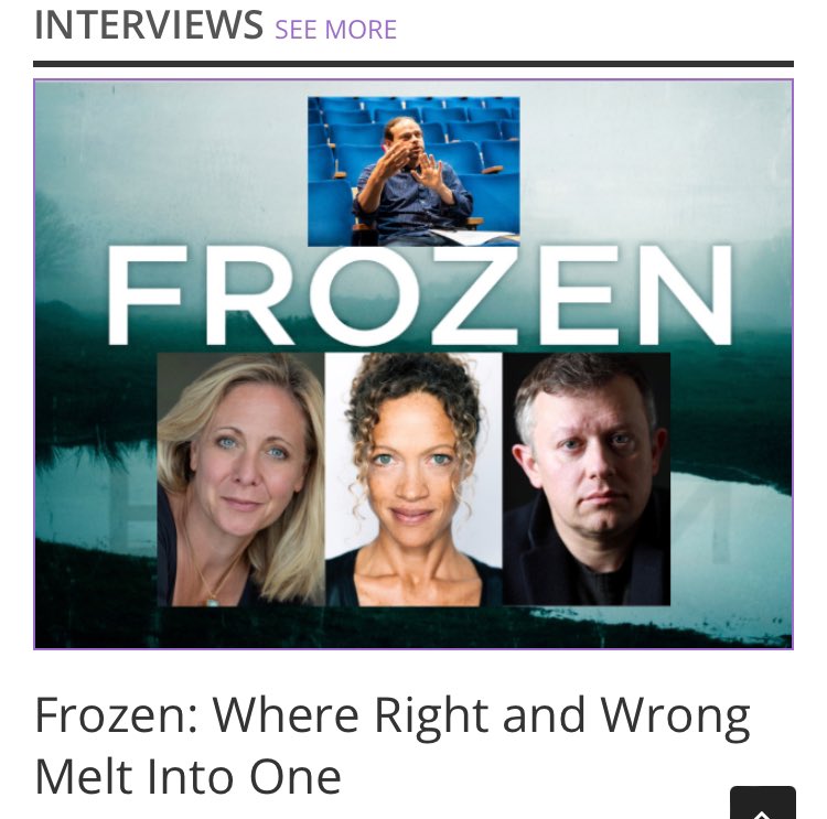 ICYMI: Ahead of press night tonight, the cast of Bryony Lavery’s FROZEN spoke to @broadwaybaby about the play and why it was hailed by the Independent as one of the 40 best ever written… broadwaybaby.com/features/froze…