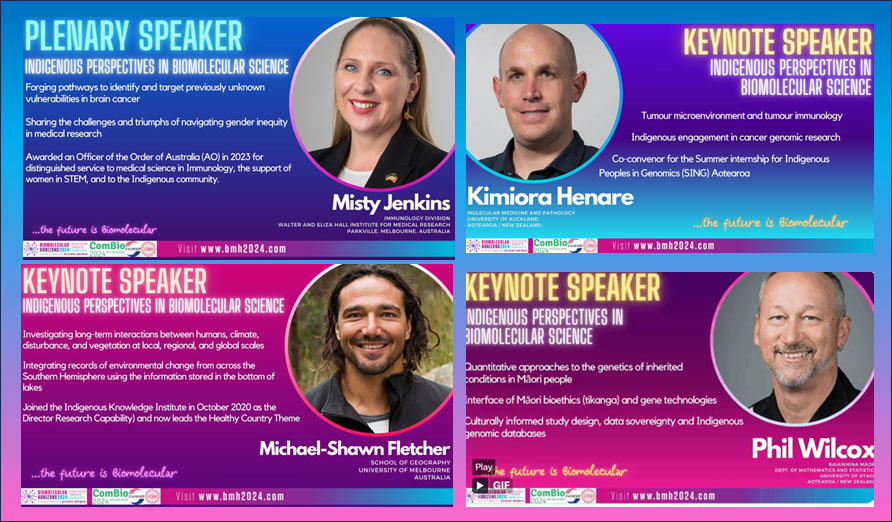 Wow. What an amazing line-up of speakers. So excited and honoured that @BMH2024Melb is showcasing top #Indigenous researchers covering topics from #Cancer and #Immunology, to #Climate_Change to #Genomics, to #Education. #SING_Aotearoa @UniMelbPoche