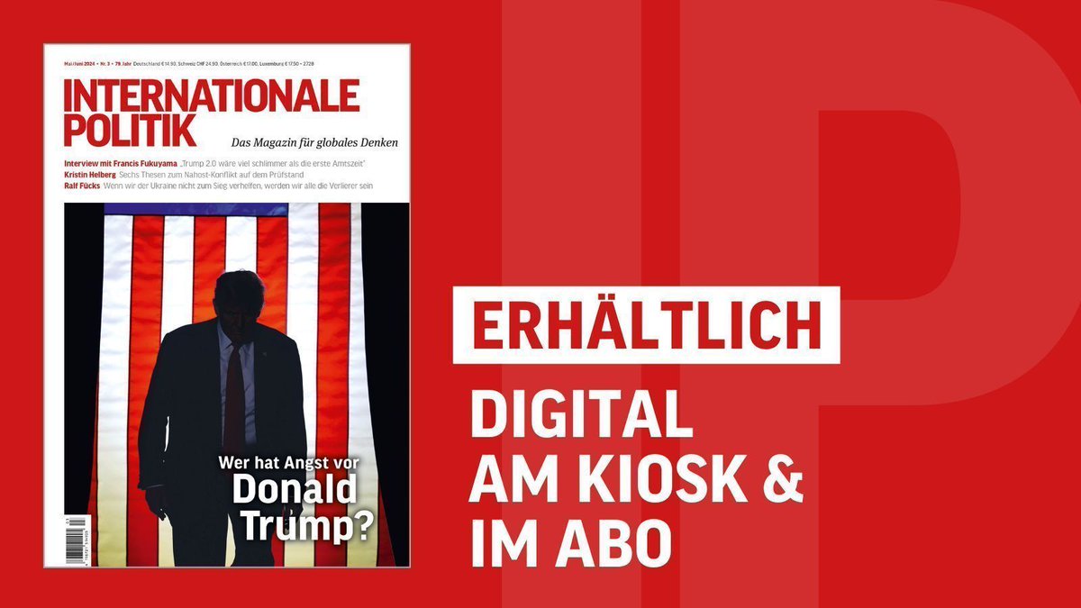 Wer hat Angst vor Donald #Trump? 🇺🇸 Die neue IP-Ausgabe dekliniert die Frage „Was wäre, wenn…“ durch und plädiert dafür, genau hinzusehen und rechtzeitig Konsequenzen zu ziehen. Themen & Autor:innen im Überblick 🧵 /1 👇 internationalepolitik.de/de/wer-hat-ang…