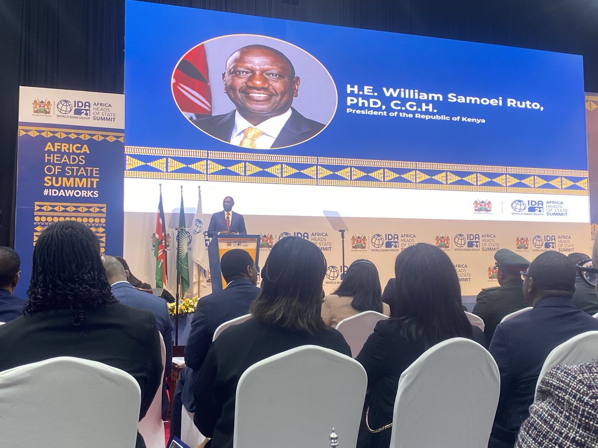 Listening in Nairobi to President Ruto’s key note speech at the Africa Heads of State Summit on IDA 21 Replenishment- climate change impacts are the new normal/ debt distress in many countries/increase in net outflows from LICs /elusive sustainable growth/ IDA critical