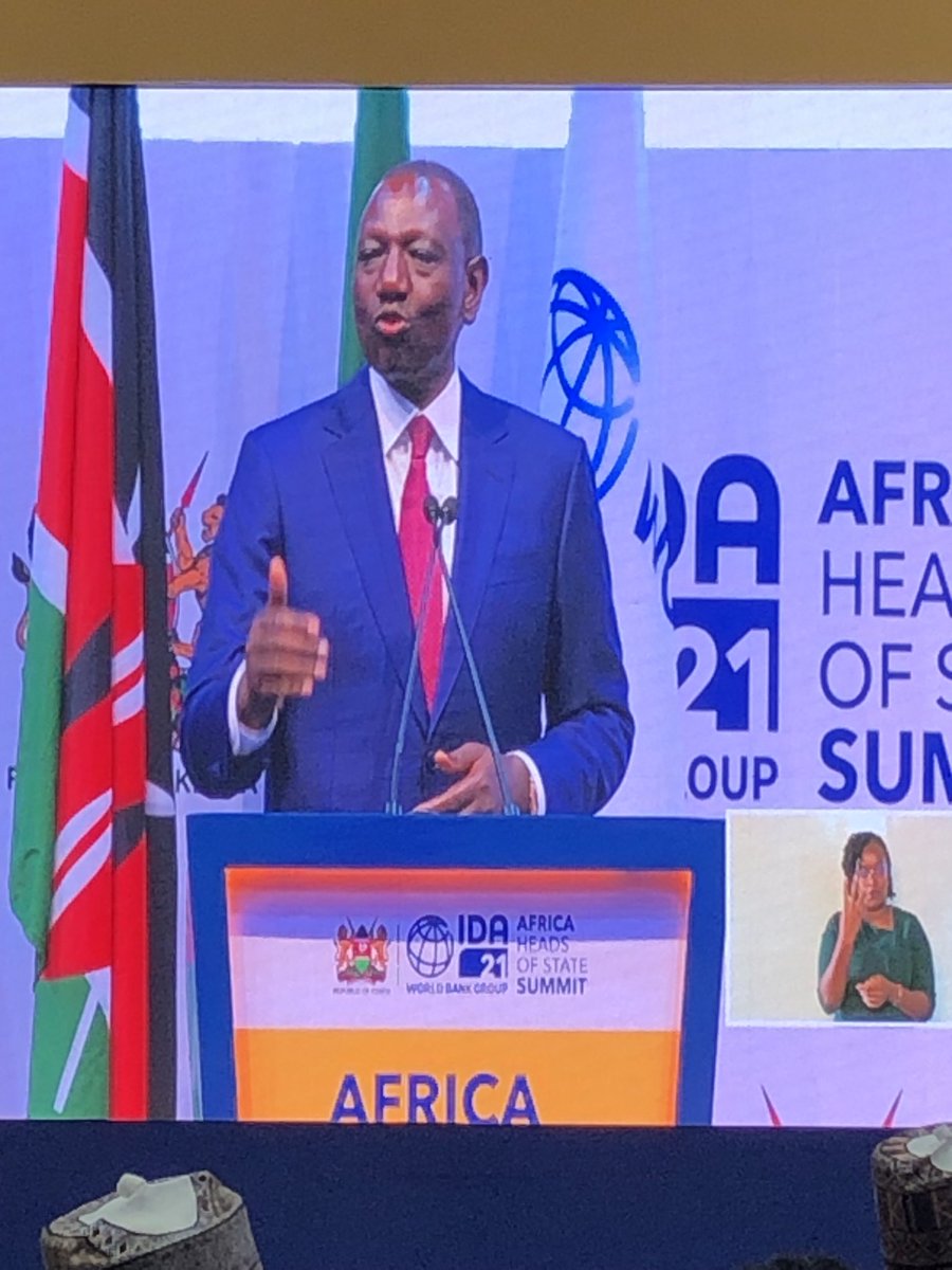 Forceful call of Kenyan President Ruto at Africa Heads of State Summit this morning in Nairobi to amplify development impact through IDA replenishment, allowing for investment in Africa, including to fight climate change.