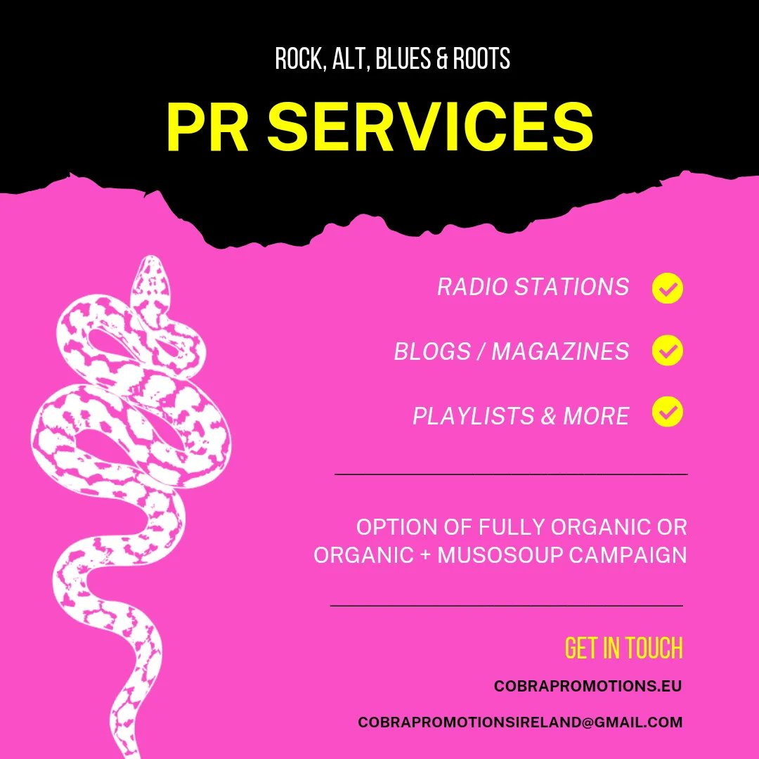 If you have a release scheduled for mid-late May or after, get in touch! ⚡

cobrapromotions@gmail.com

#prservices #getintouch