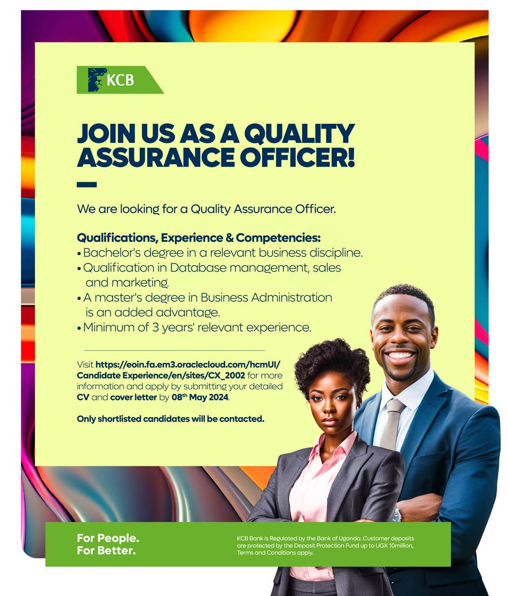 Are you passionate about Quality Assurance? 🤔 We're seeking a driven individual for the role of Quality Assurance Officer. If you have what it takes, apply before 08th May via bit.ly/48bQ5OJ #ForPeopleForBetter