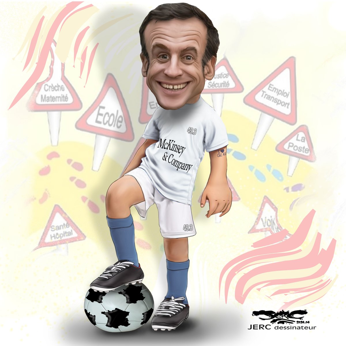 dessin de @dessingraffjerc du lundi 29 avril 2024
Caricature Emmanuel Macron
- SON BUT : CASSE SOCIALE ET PRIVATISATION -
facebook.com/jercdessin
jerc-tbm.com
#Macron #Rigueur #AssuranceChomage #Deficit #JO #Macroniste #Internat #CasseSociale #Education #Attal