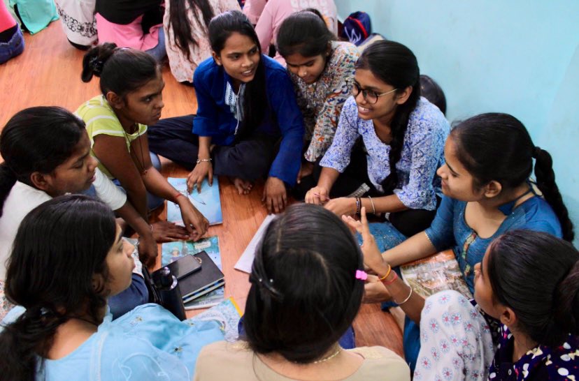 Leadership training for young adolescent girls in slums, centering dialogues for a common understanding of working together on civic issues.

“Discussion is impossible with someone who claims not to seek the truth, but already to possess it.” #LearningTogether #SDG5 #Vote