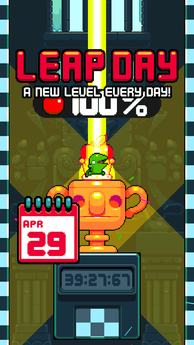 Just beat 4/29/2024 in Nitrome's #Leapday! Thanks to @kencarson for 'Fighting my Demons' and getting past ONE OF THE WORST LEAP DAY LEVELS EVER LITERALLY SPENT 40 MINUTES AND 30 WERE ON THE CHECKPOINT 1