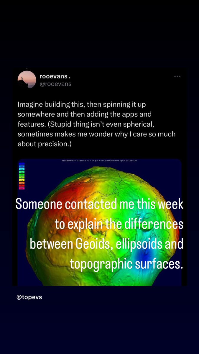 Your reminder that the Earth is neither flat nor spherical. #surveylife #geodesy