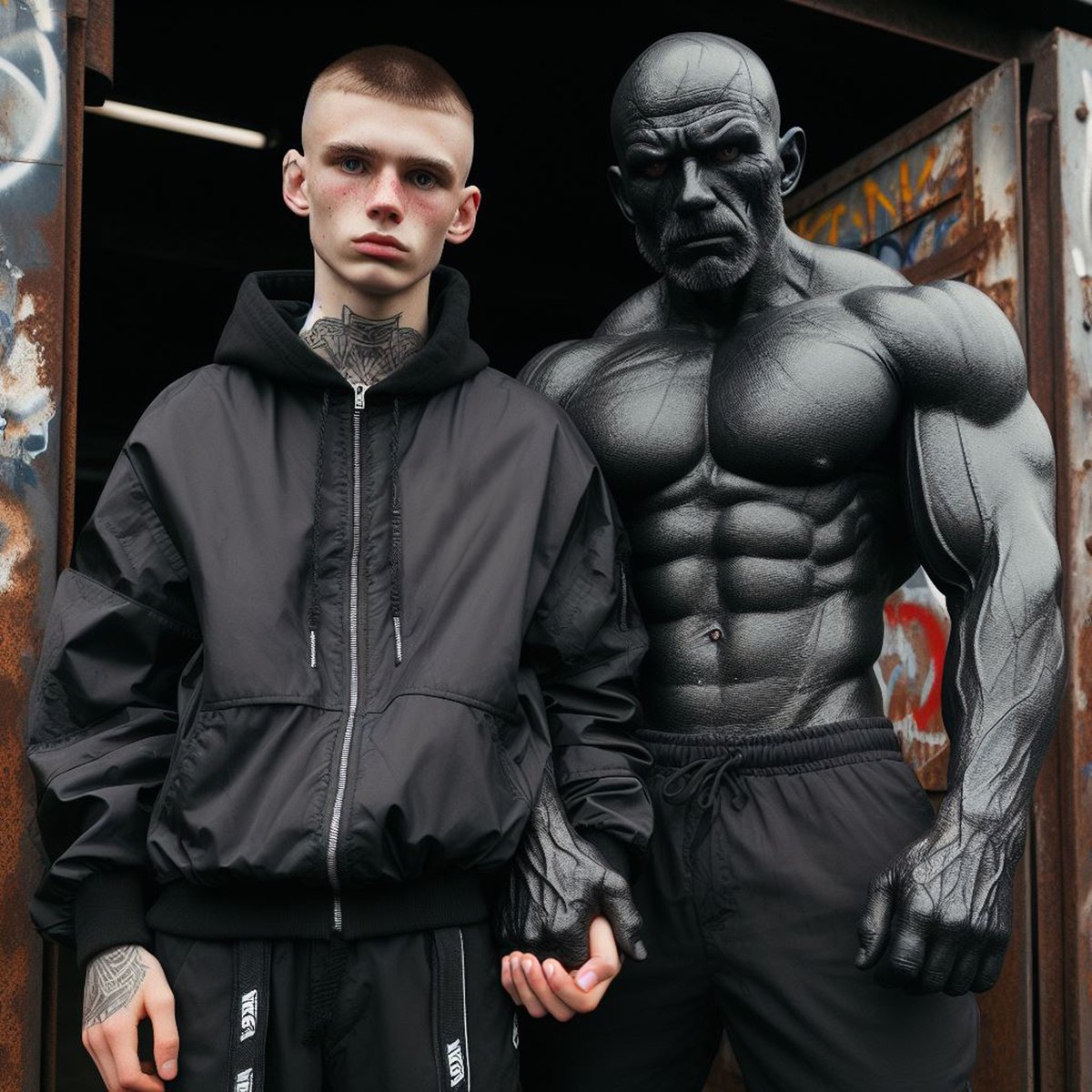 Out with the Cyborg Dad.

@cyberhoodboy #cyborg #cyborgs #robot #robots #androids #tracksuits #tracksuitfetish #scally #gayscally
