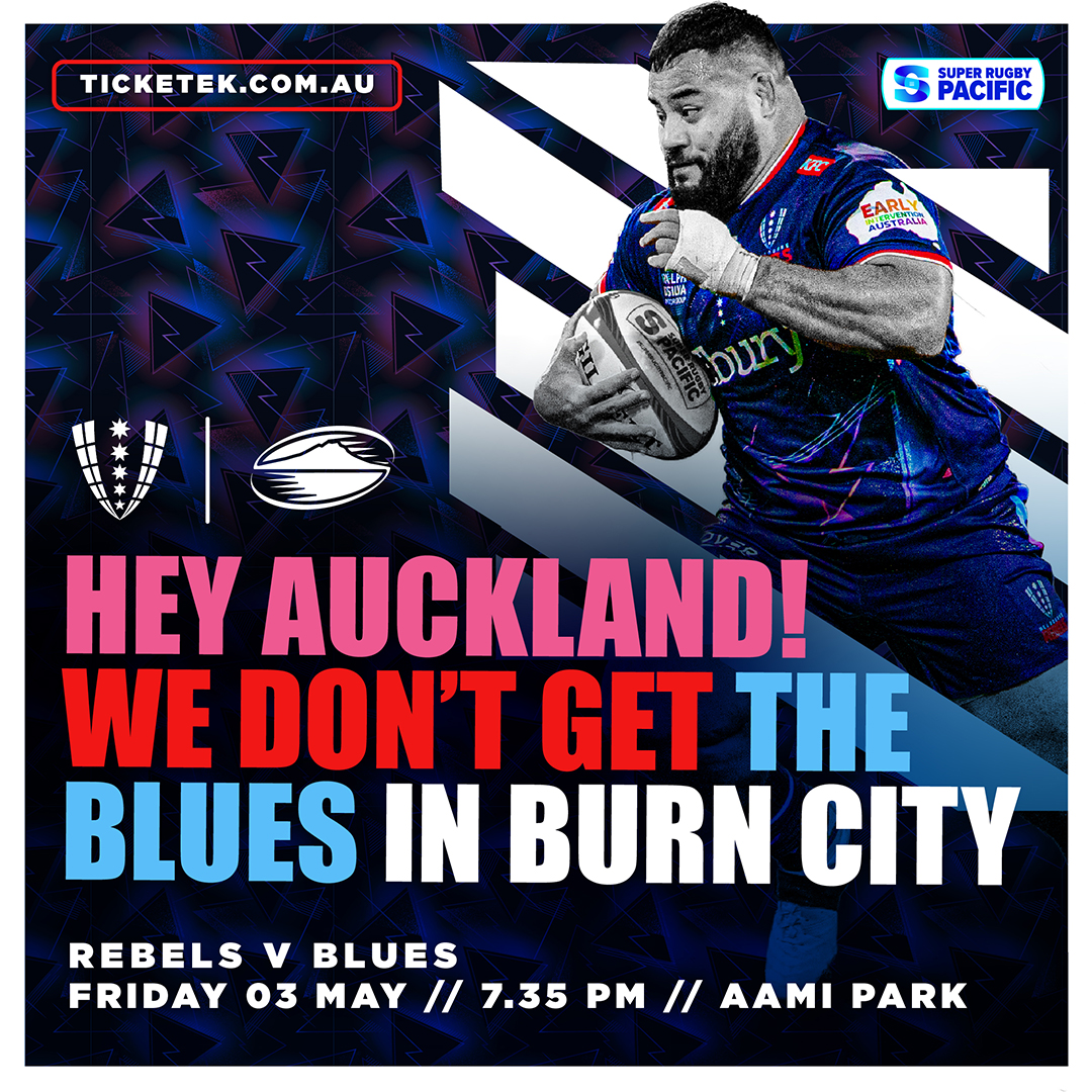 ⏭ 𝗨𝗣 𝗡𝗘𝗫𝗧 ⏭ @MelbourneRebels are 🔙 at home on Friday night. 🎟 Tickets: bit.ly/AP-REBEL1124
