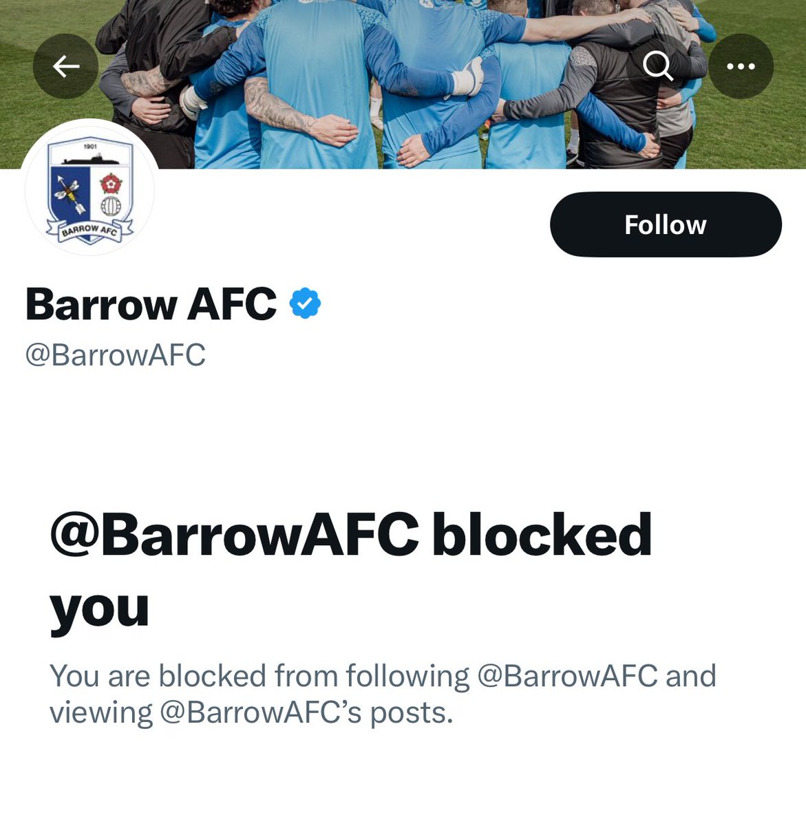 Should block Pete wild for bottling it #WeAreBarrow