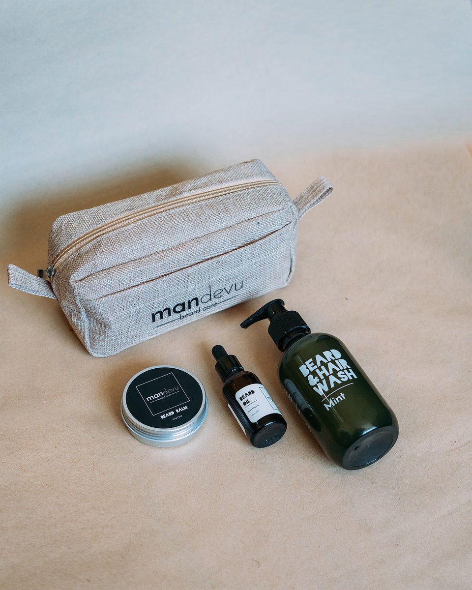 No more untidy beards! Keep it groomed and sleek with the Mandevu beard care set 1 or set 2 👉🏽👉🏽 Shop on themandevu.com #mandevubeardcare #mensgrooming #travelessentials #travelseries #bearded #beardgrooming #traveltips #beardtips #mensstyle #mensfashion #beardtools