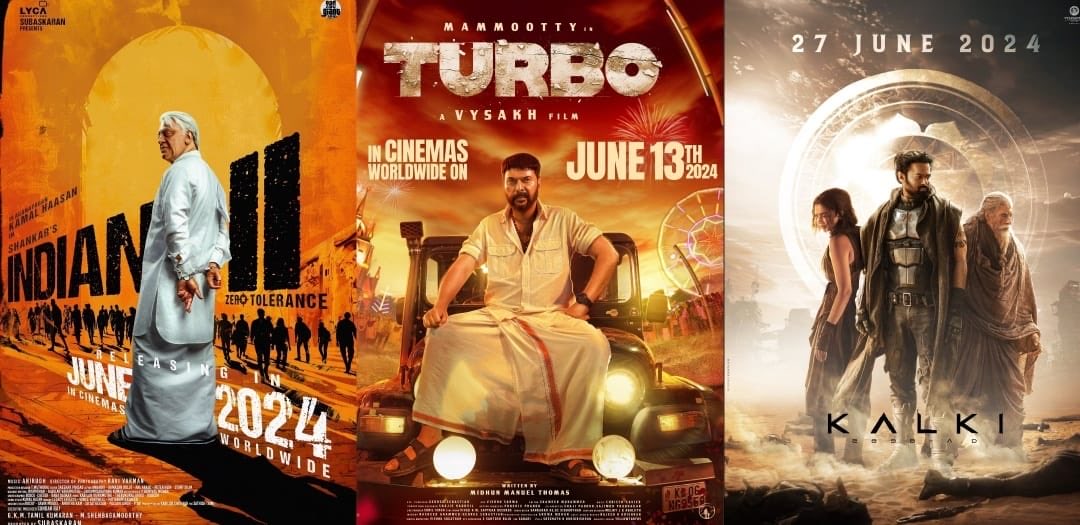 JUNE 2024 is Gonna be HUGE..🔥 • #Indian2 - June 13 - Kollywood • #Kalki2898AD - June 27 - Tollywood • #Turbo - June 13 - Mollywood Biggies are gonna take over the Second Half of 2024..⭐