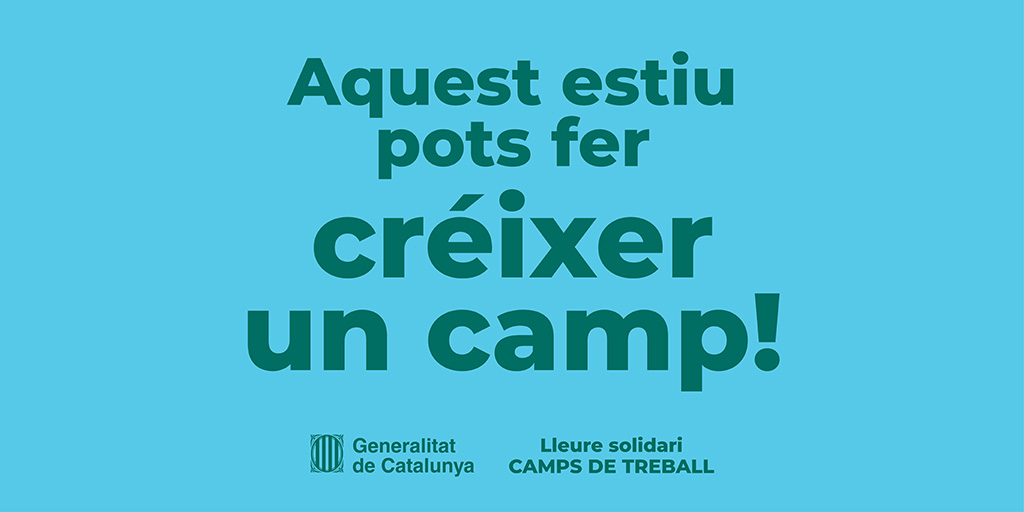 😎 Aquest estiu vols fer créixer un camp?
 
🍀 Si tens entre 14 i 29 anys i vols viure una experiència de contacte i d’intercanvi en comunitat, els camps de treball t’esperen

Consulta'n l'oferta!
 
Les inscripcions ja són obertes i acaben el 30 d'abril 🔗jovecat.gencat.cat/ca/temes/vacan…