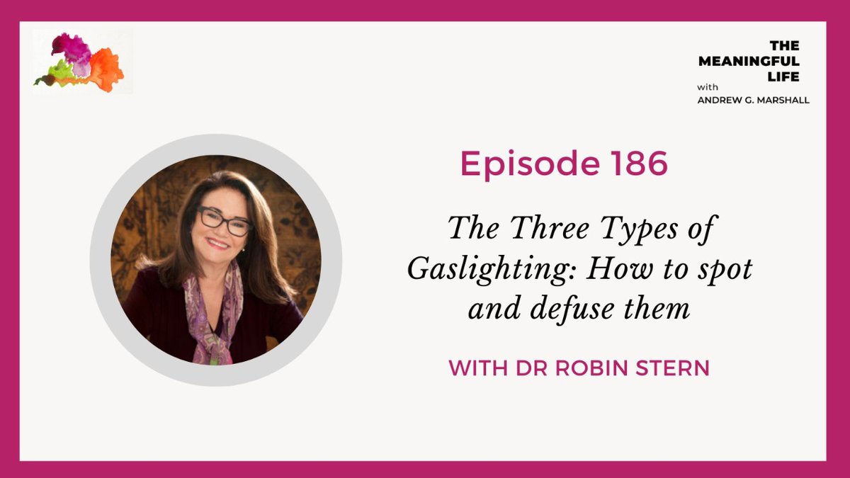 🎙️This week on #TheMeaningfulLife I talk to psychoanalyst @RobinSStern, author of The Gaslight Effect. We discuss how to identify gaslighting, and strategies to free yourself from this form of emotional abuse. themeaningfullife.podbean.com/e/robin-stern-… #therapistsconnect