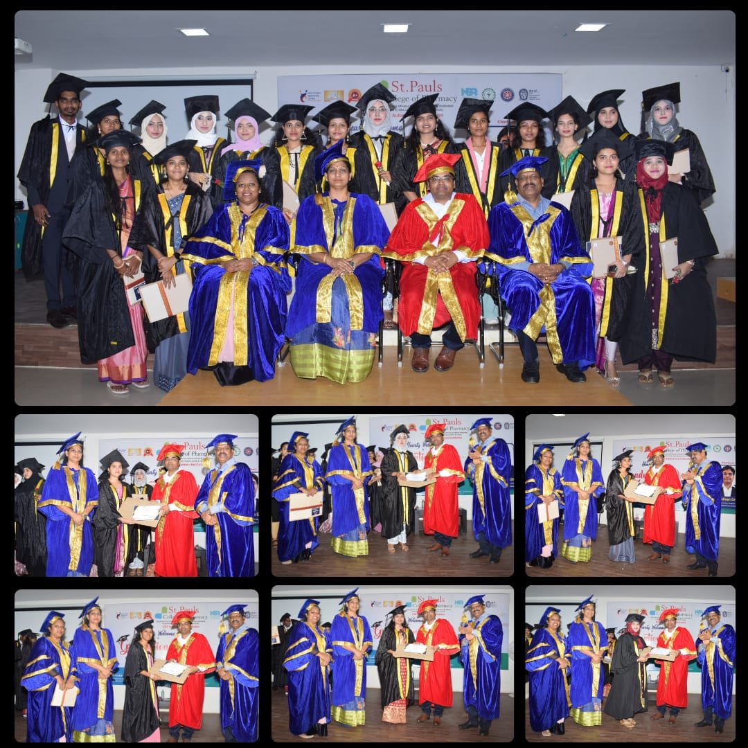 Graduating in education is graduating in life skills too.

We are happy to announce that #StPaulsCollegeOfPharmacy has Organized 2nd #GraduationDay🎓 of our #Graduating class of 2017-2023 batch #PharmD on 20.04.2024.

#Congratulations  #GraduationDay2024 #ConvocationDay #Graduate