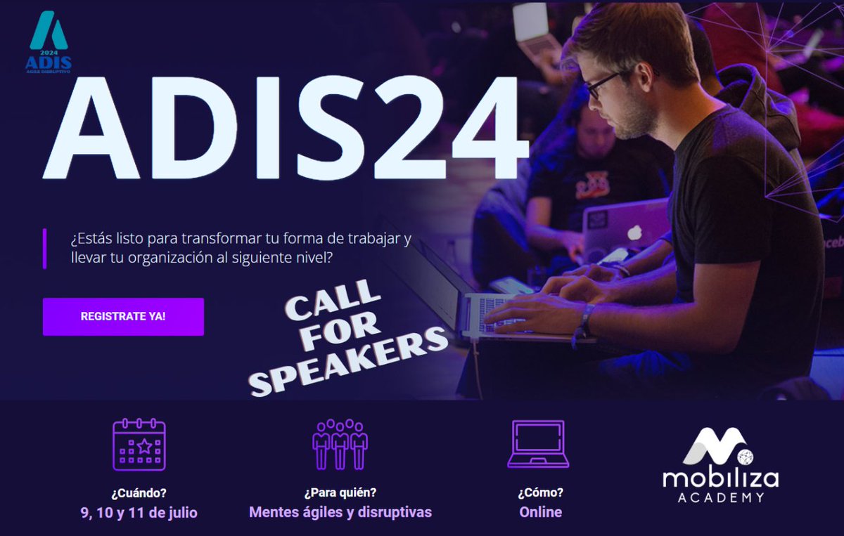 🚀 Agile Disruptivo 2024 te invita a sumergirte en un mundo donde la agilidad y la innovación se encuentran.
✔️series.tecnoconferences.com/agiledisruptivo
📢Call for Speakers abierto hasta el 16 de junio
¡No te quedes atrás, sé parte de la revolución Agile! #ADIS2024