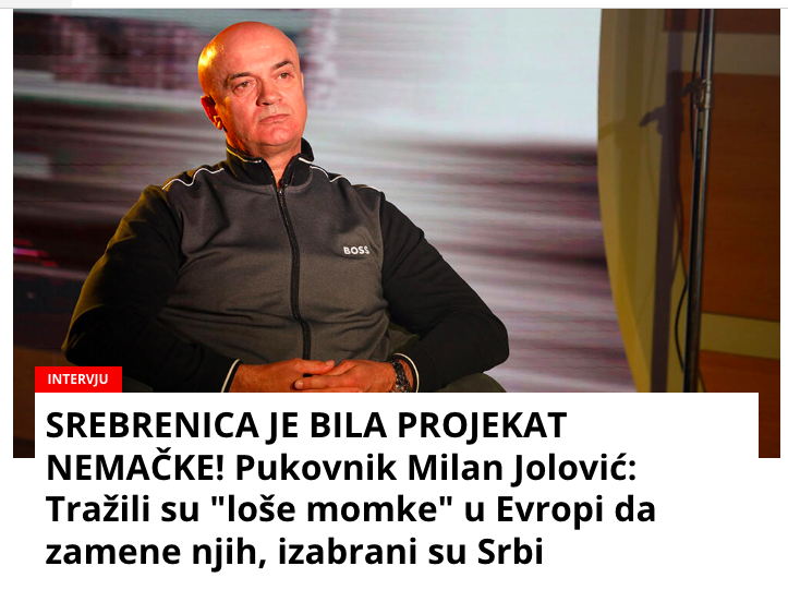 Iz rubrike stid i gadjenje.

Suočavanje sa prošlošću na srpski način.
Čovek mrtav ladan tvrdi da su zločin organizovali Englezi a ideja je bila Nemačka.

Tone se sve dublje i dublje.