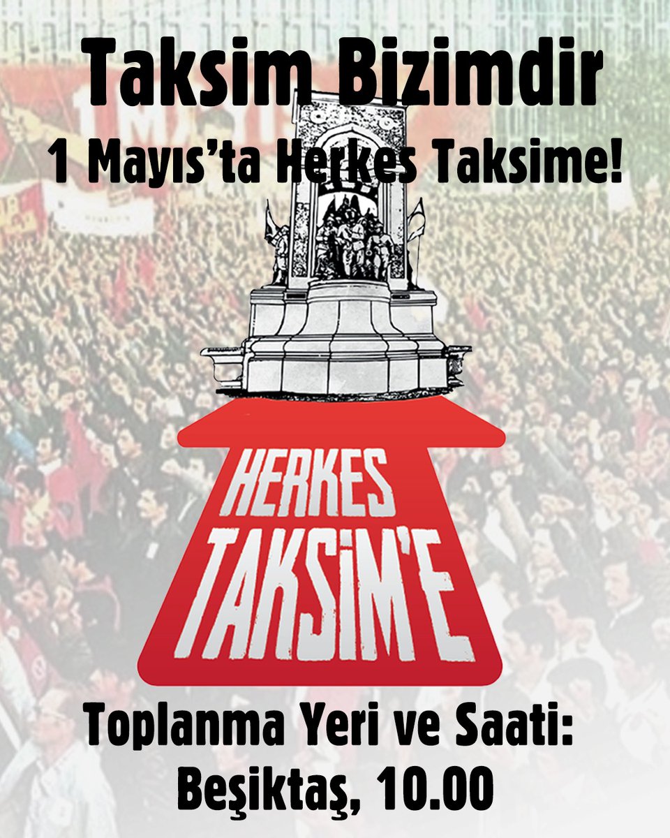 Kölece Çalışma, Kölece Yaşamaya Karşı 1 Mayıs'ta TAKSİM'deyiz! #1MayıstaHerkesTaksime