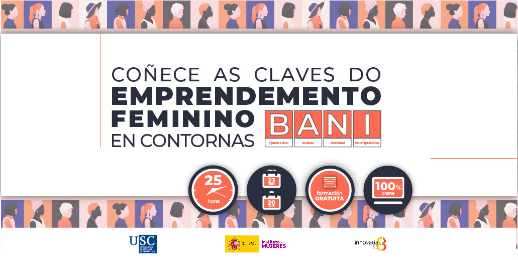 ¡Junto con el @InstMujeres y la @UniversidadeUSC, lanzamos el curso 'Claves del emprendimiento femenino en entornos #BANI' dirigido a emprendedoras del ámbito universitario! 🗓️ Del 23/05 al 20/06. 👉 100% Online. ⏰ Duración: 25h. Inscripción: bit.ly/4dlnKZd