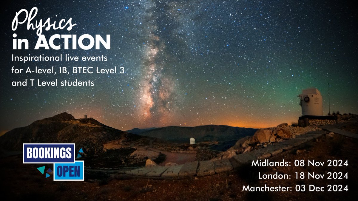 Physics in Action is returning to London, Manchester and the Midlands this autumn with three events packed with phenomenal physics to inspire your KS5 class! educationinaction.org.uk/study-days/sub… #Physics #Events #School #Science #ALevel #KS5 #edutwitter #teachertwitter