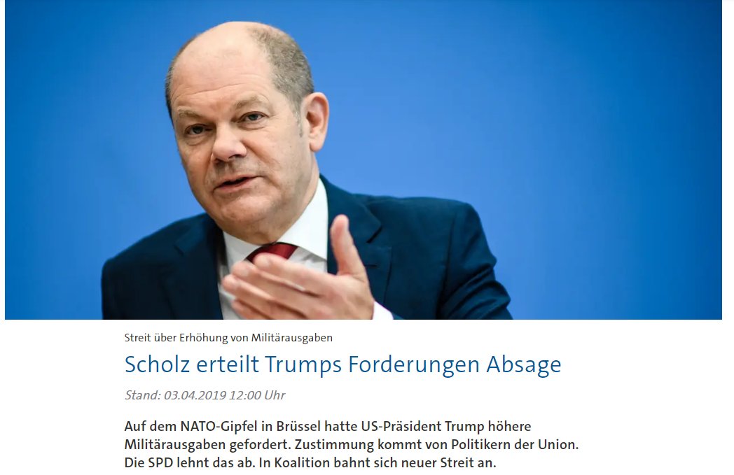 @jcbehrends Ziel von Moskau war es Trump durch Deutschland zum NATO Austritt zu bewegen. Trump ist regelmäßig über die niedrigen Verteidigungsausgaben von DE ausgerastet. Die SPD hat bis vor Kriegsbeginn jede Erhöhung des Verteidigungsetats kategorisch abgelehnt!