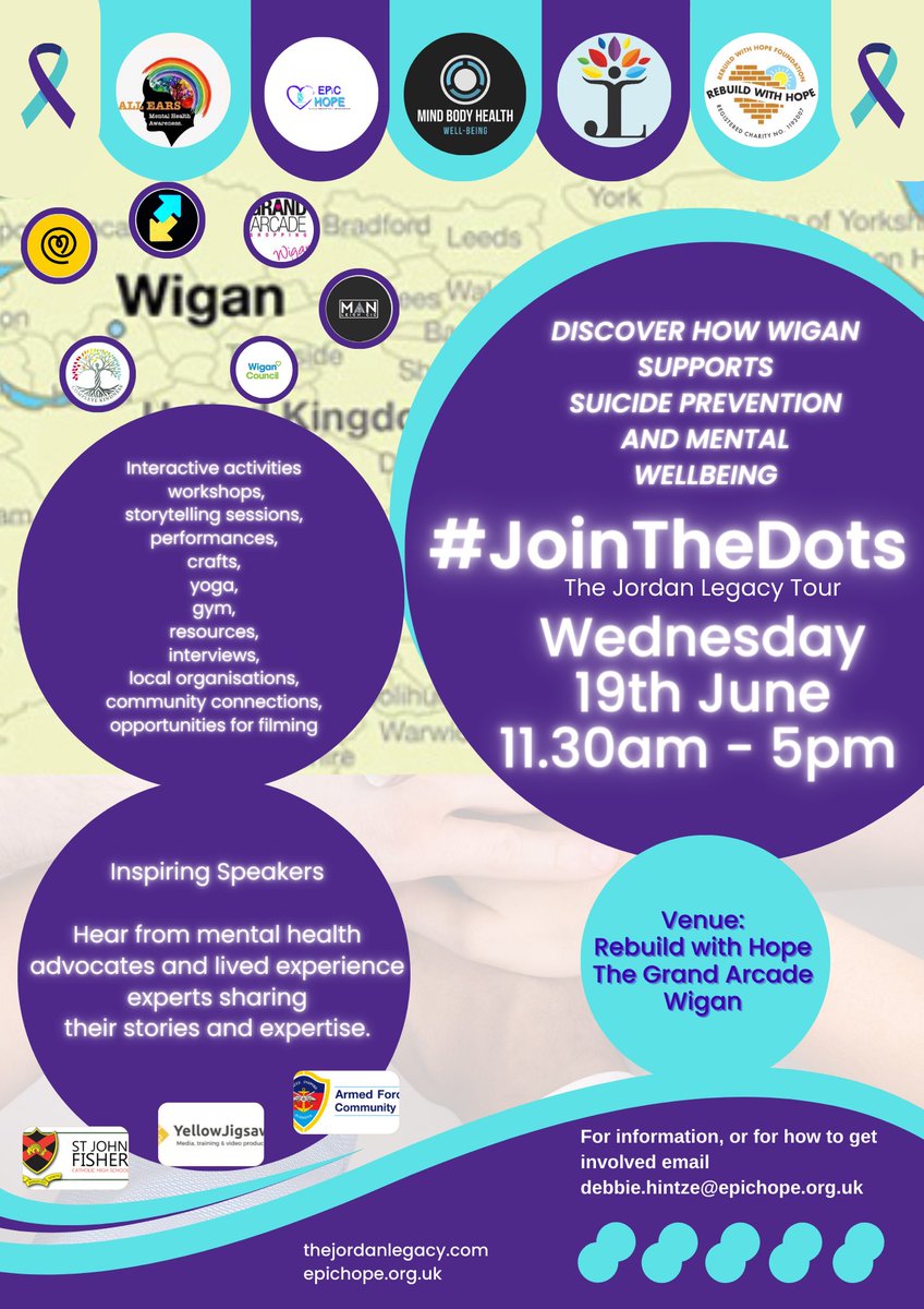 As part of the @jordanlegacyUK #JoinTheDots tour we’re hosting a Join the Dots day in #Wigan