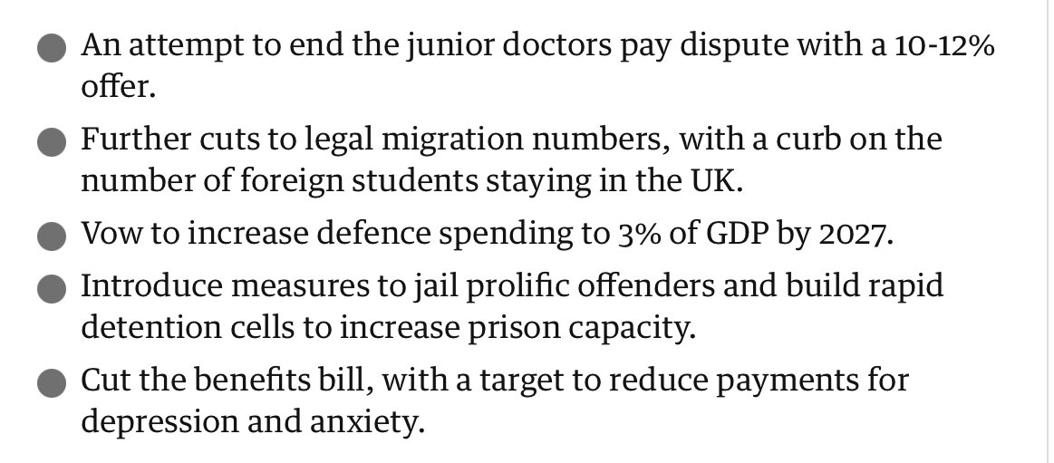 The Tory rebels’ 5-point plan if/when they get crushed in the locals & turn on Sunak. The economy must be booming because it doesn’t feature anywhere. The UK urgently needs to sideline these insane people.