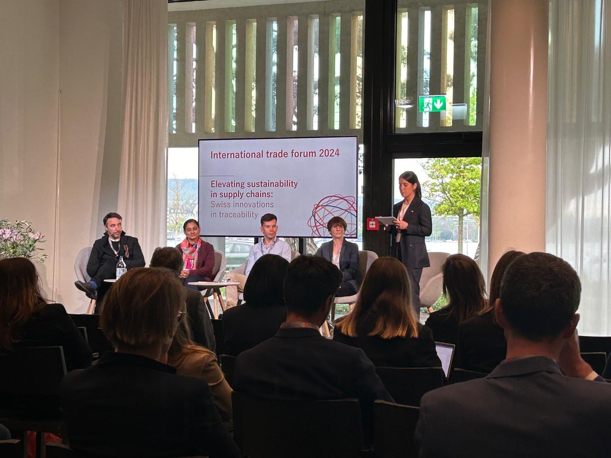 Our Head of Innovation Dr Swetha Suresh travelled to Switzerland last week to participate in the annual Swissnex meeting & #SwissnexDay2024. She was part of an #InternationalTradeForum panel on 'Elevating #Sustainability in #SupplyChains'. Details: tinyurl.com/bdhfrjke