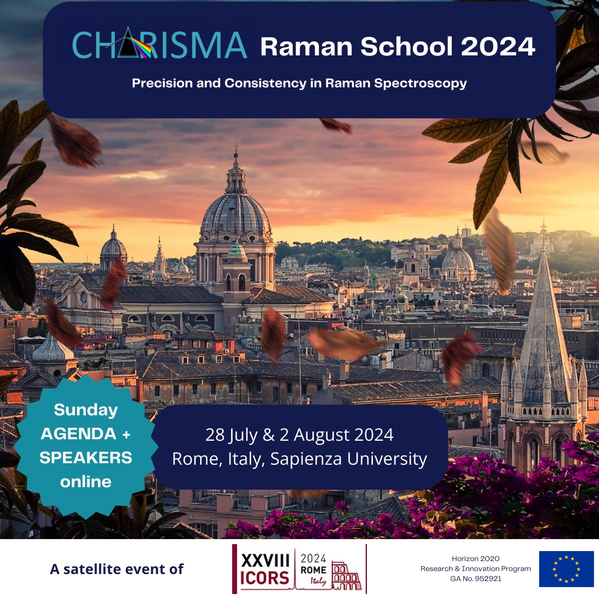 🎉 Our Raman School 2024 agenda for Sunday, 28 July and the speakers are now online!

📜 Check our website for details: h2020charisma.eu/upcoming-event…

✍ How to register: icors2024.org/raman-school/