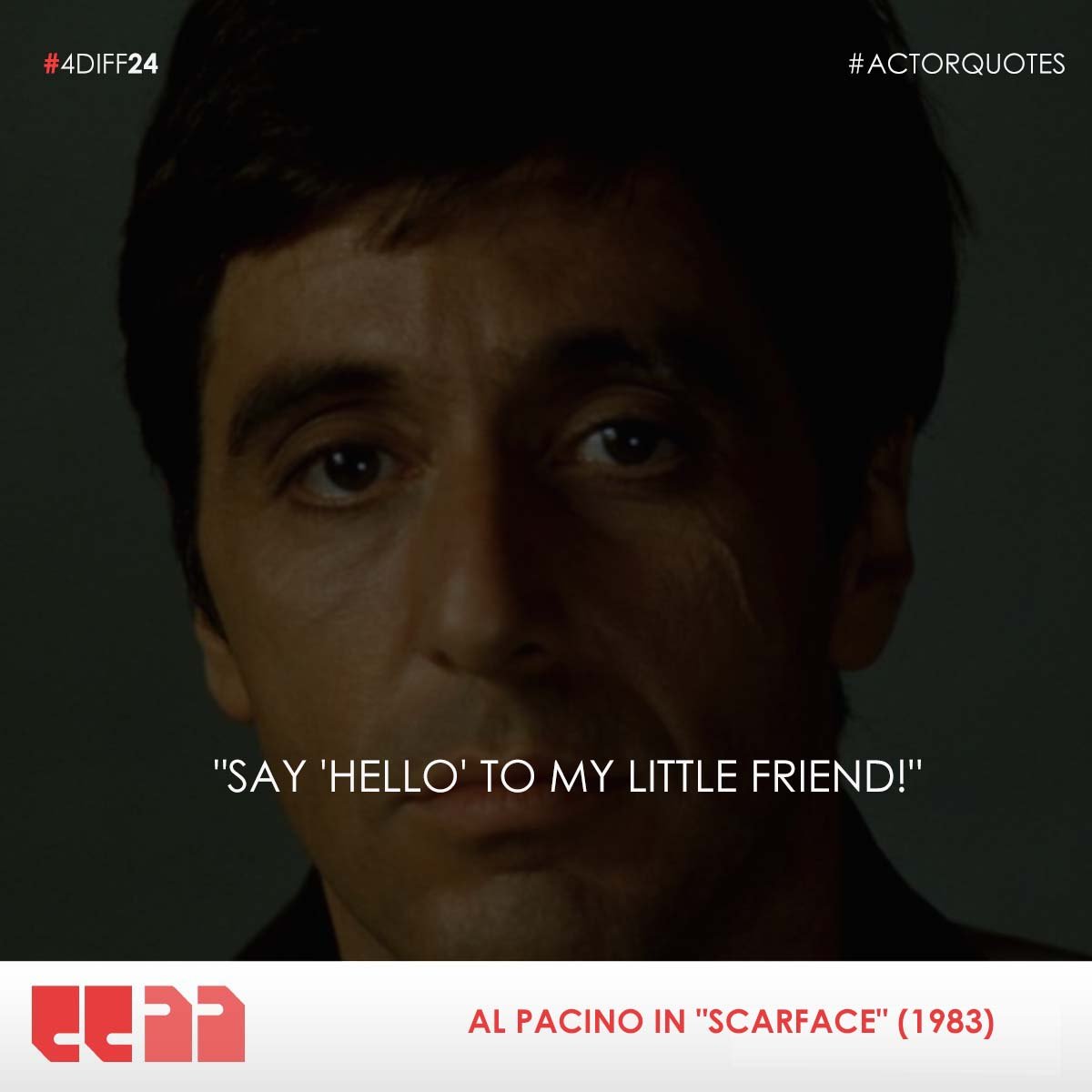 'Say 'hello' to my little friend!' - Al Pacino

#actorquotes #quotesdaily #fdiff #fdiff24