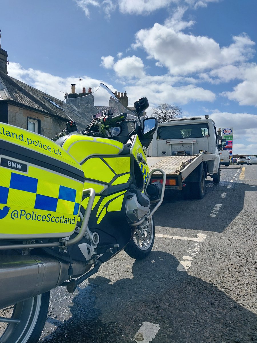 This vehicle was stopped yesterday in Newton Village on the A904 by officers from the #NationalMotorcycleUnit. There was no insurance in force for the vehicle. The driver was issued a conditional offer of fixed penalty in relation to the offence. #VehicleSeized #DontRiskIt