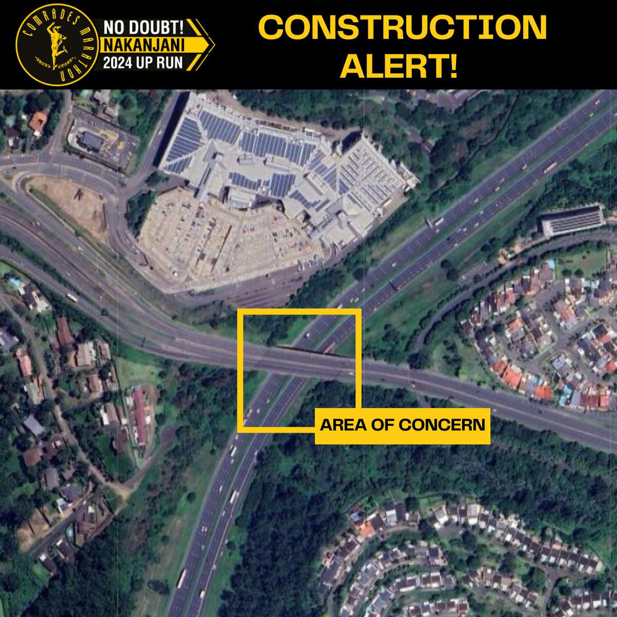 #Comrades2024 Route Notice

With just 40 days to go to Comrades race day, the Comrades Marathon Association (CMA) is cautioning runners about ongoing roadworks on King Cetshwayo Highway as it crosses over the N2 just before the Westwood Mall in the Sherwood/ Westville vicinity.