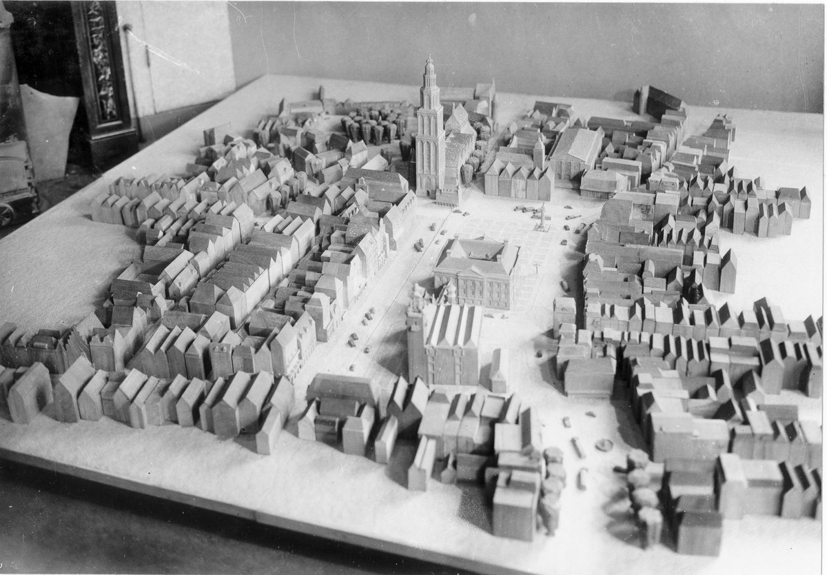 Maquette Grote Markt en omgeving, 1946 – 1947. Ontwerp wederopbouw. Foto #groningerarchieven #beeldbankgroningen #memorymonday