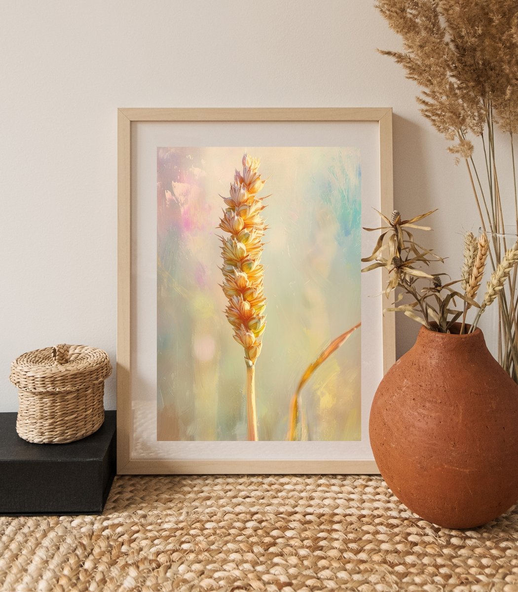 Let simplicity bloom on your wall with this graceful wheat stalk print from Lena Art Design. 🌾✨ A whisper of the harvest, captured in delicate hues. #SimpleElegance #HarvestArt #LenaArtDesign