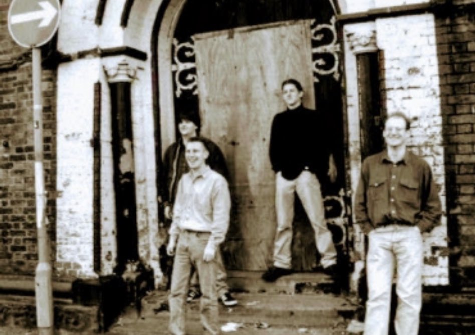 Photograph The Kenwoods 1993 Just down the road from Beehive Mill (Sankeys) where we rehearsed. The photo was taken outside what was St.Michaels Church, Ancoats. now known as Hallé at St Michael's, 36-38, George Leigh St, Ancoats, Manchester #thekenwoods