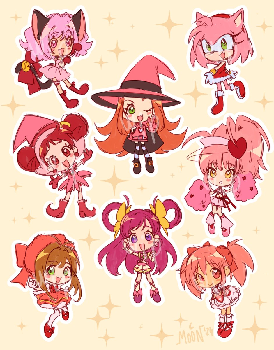 pink magical girls (+ amy rose)