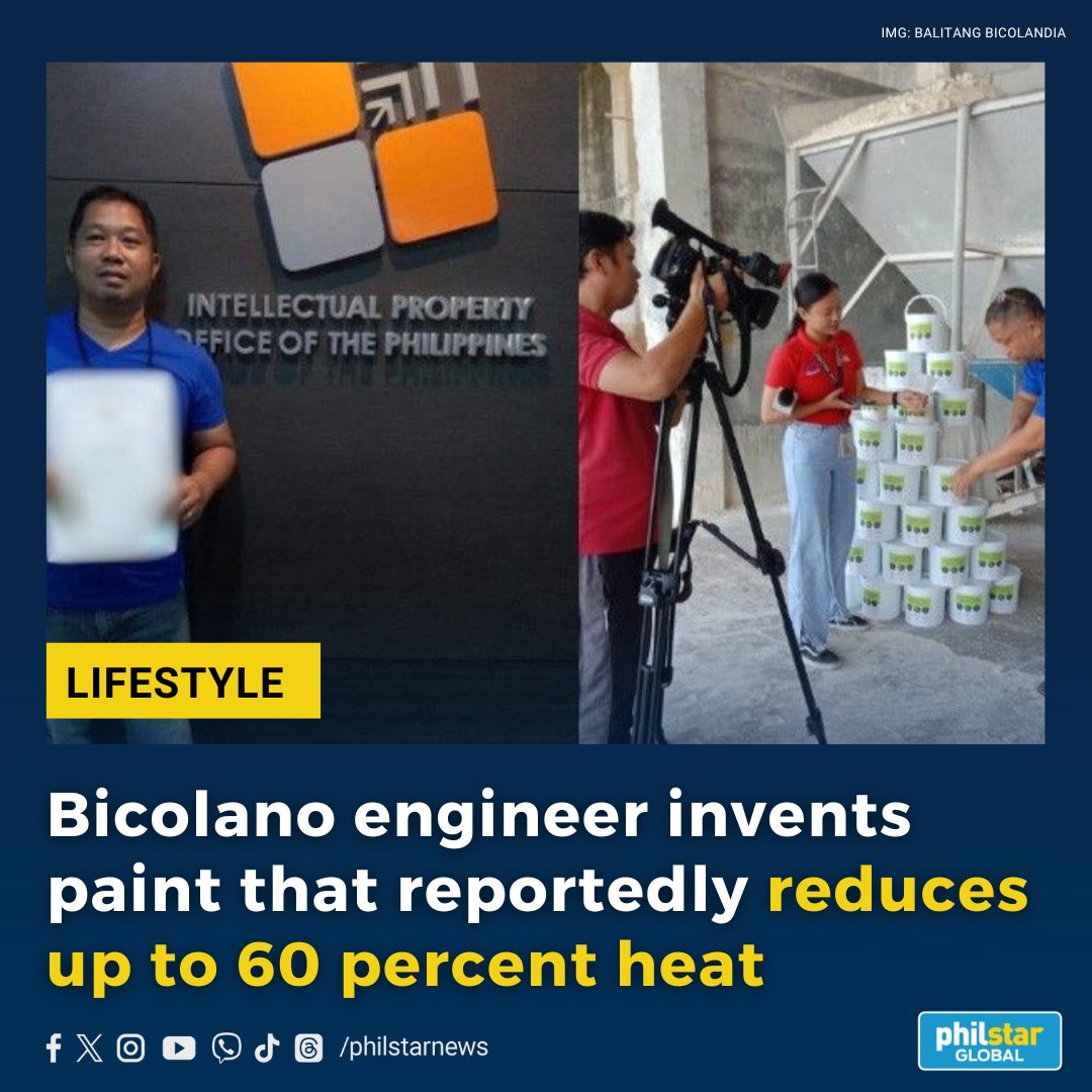 'INSPIRED BY NASA' 🚀🛰️ A Bicolano engineer invented a thermal insulating powder, which can reportedly reduce indoor heat temperature to up to 60 percent. Read: philstar.com/lifestyle/mode…