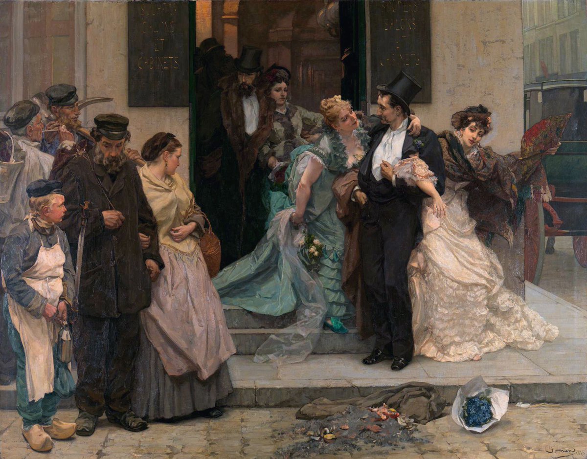 At dawn by Charles Hermans (Belgian artist, lived 1839–1924). A good night out.