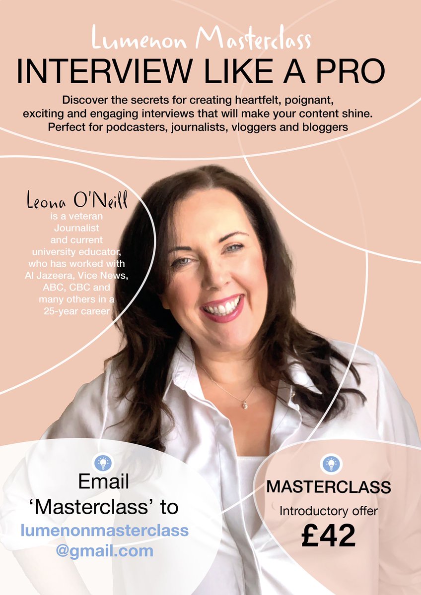 So many people have been asking for this. My Interview Like a Pro Masterclass recording is now live! So you can download and watch when you want to. Just DM me or email Pro Masterclass to lumenonmasterclass@gmail.com and I’ll send you the link.