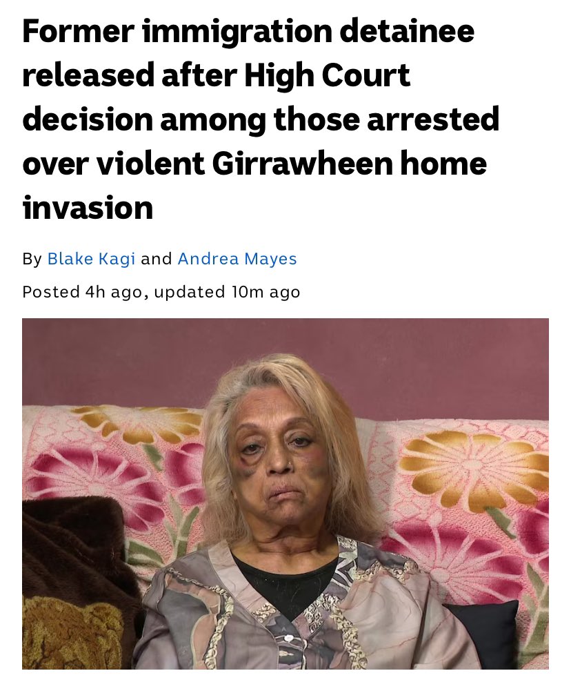 “One of the men alleged to have bashed an elderly woman unconscious in a home invasion was released from immigration detention after a landmark High Court ruling,” writes Blake Kagi and Andrea Mayes.