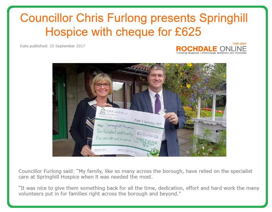 Another positive reason for voting for Chris: We would have a representative in Parliament who has already helped our Community for decades. Article from 2017.