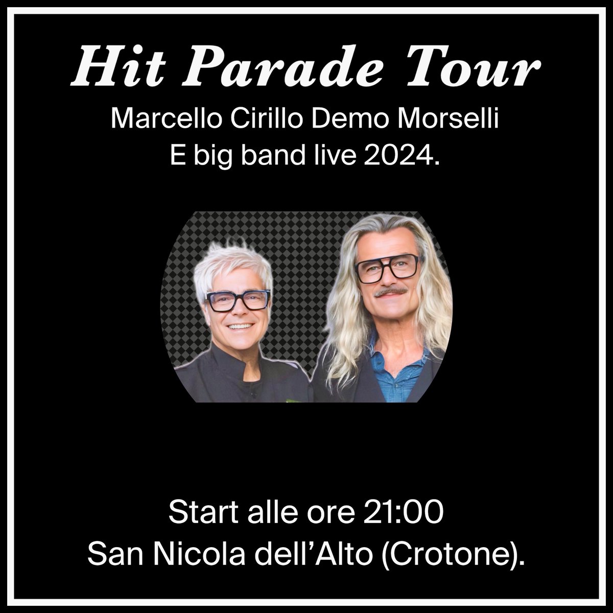 Domenica 5 maggio vi aspettiamo alle ore 21:00 a San Nicola dell'Alto (Crotone)! @marcelloCirillo @DemoMorselli @cirillofanpage #hitparadetour