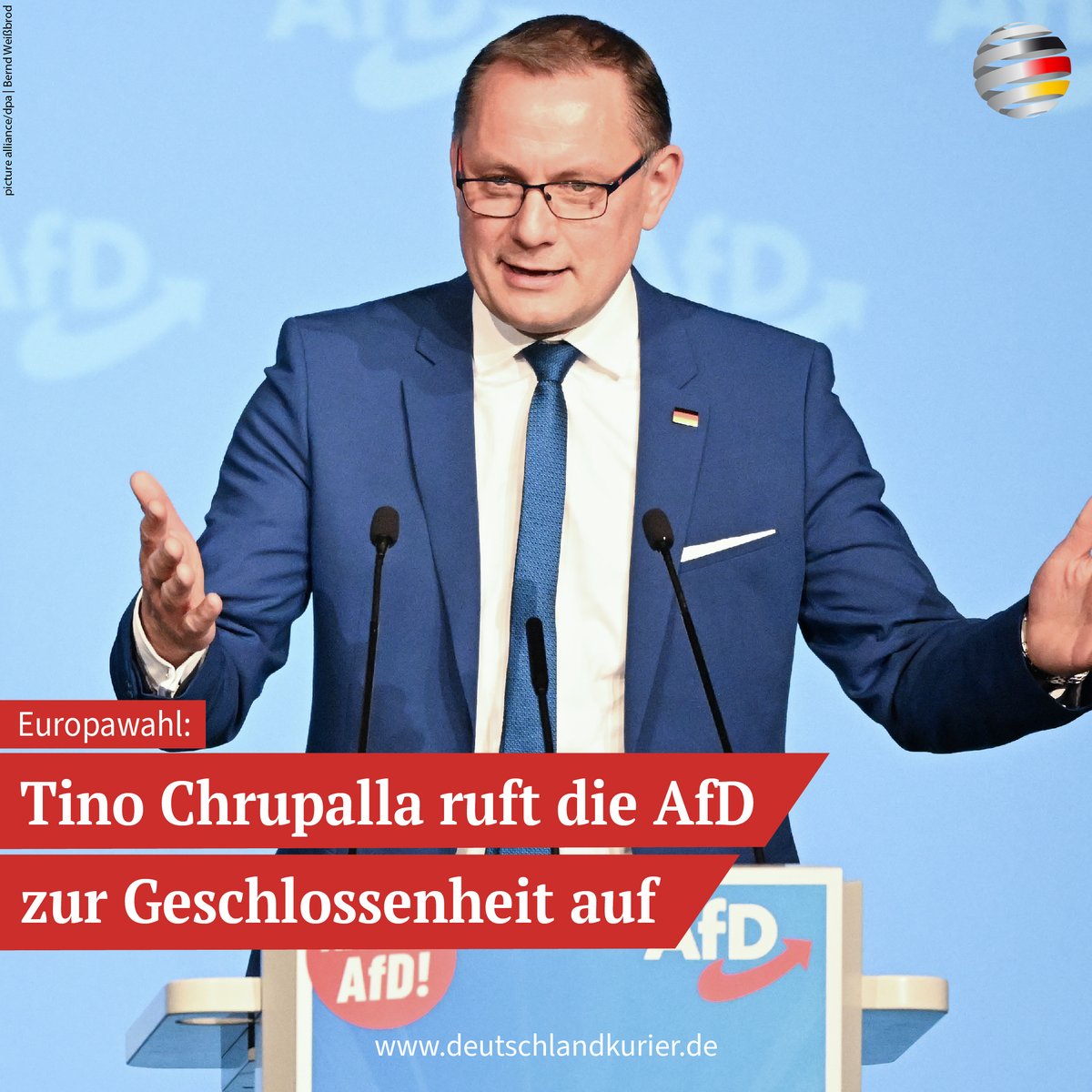 Die @AfD hat am Wochenende im baden-württembergischen #Donaueschingen ihren Wahlkampf zur Europawahl am 9. Juni gestartet. Parteichef @Tino_Chrupalla rief die Partei zur Geschlossenheit auf: „Wir werden mit dem Wahlkampf zeigen, dass man uns nicht so schnell unterkriegen kann und…