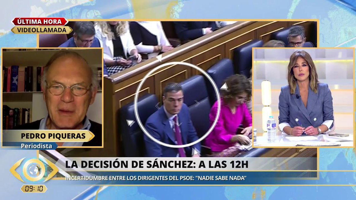 Pedro Piqueras, en #LaMiradaCrítica29A: 'Nadie tiene muy claro lo que va a pasar con Pedro Sánchez. ¿Que puede irse? Sí' 🔵 mdia.st/directo5